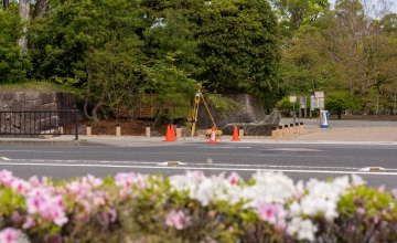 京都御苑付近でGNSS測量